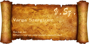 Varga Szergiusz névjegykártya